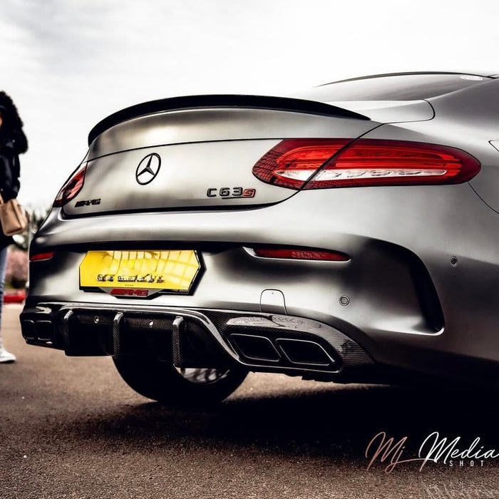 Big Fin Style Carbon Fibre Rear Diffuser for Mercedes W205 C63 2 Door 15-21