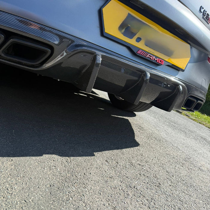 Big Fin Style Carbon Fibre Rear Diffuser for Mercedes W205 C63 2 Door 15-21