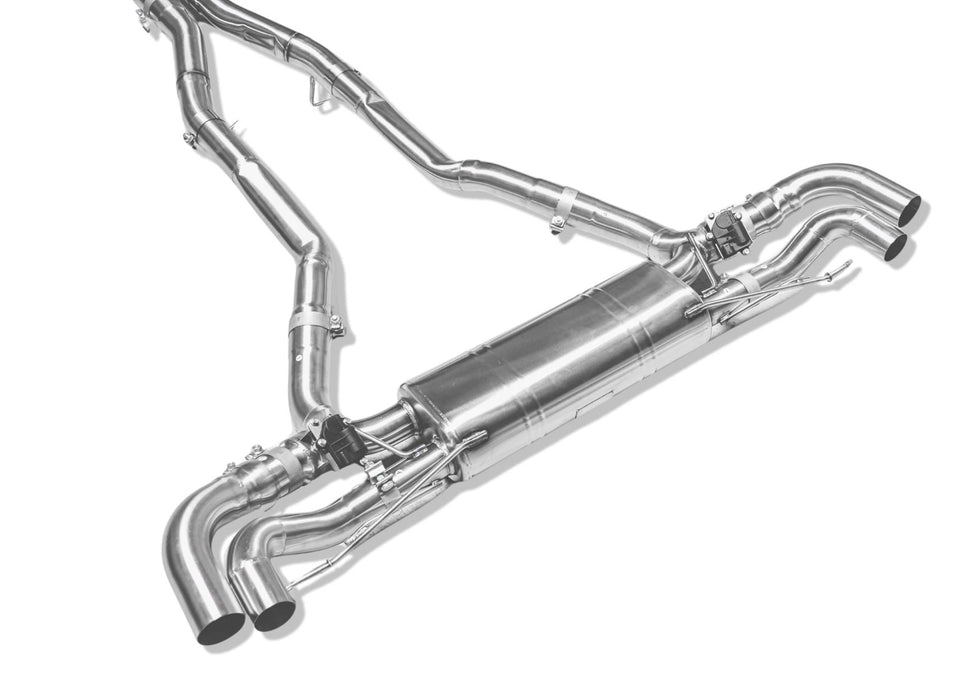 Yonristic BMW X5 M60i / X6 M60i exhaust - angled system view