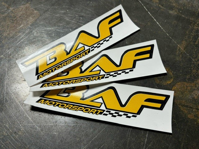 Bafe Sticker YELLOW BAF MOTORSPORT STICKER — BAF Motorsport