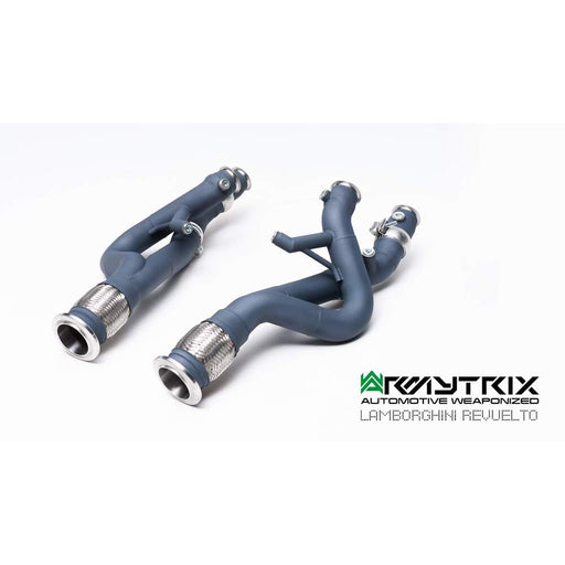 Armytrix Ceramic Coated High-flow Performance De-catted Pipes with Cat-simulator for Lamborghini Revuelto 6.5 L L545 V12 Hybrid (2024-Present) - LBRL7-DDC 