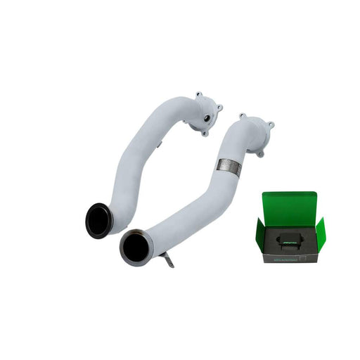 Armytrix F1 Ultra Thermal Protective White Ceramic Coated High-Flow Performance De-Catted Pipe with Cat-simulator + Armynator for McLaren Senna (2018-Present) - MCSES-BDDC 