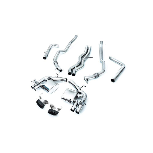 Armytrix Front Pipes + Mid X Pipe + Mid Pipe 2 + Valvetronic Mufflers + Dual Carbon Oval Tips for Audi RS6 C8 (2019-Present) - AUC8R-DC18 