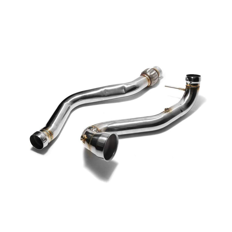 Armytrix High-flow Performance De-catted Down Pipe With Cat Simulator + Link Pipe for Mercedes-AMG W176 A45 (2013-2019) - MBA45-DD 