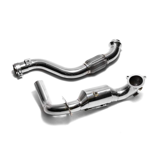 Armytrix High-flow Performance De-catted Down Pipe With Cat Simulator + Link Pipe for Mercedes Benz W176 A180 A200 A250 (2012-2015) - MB270-DD 