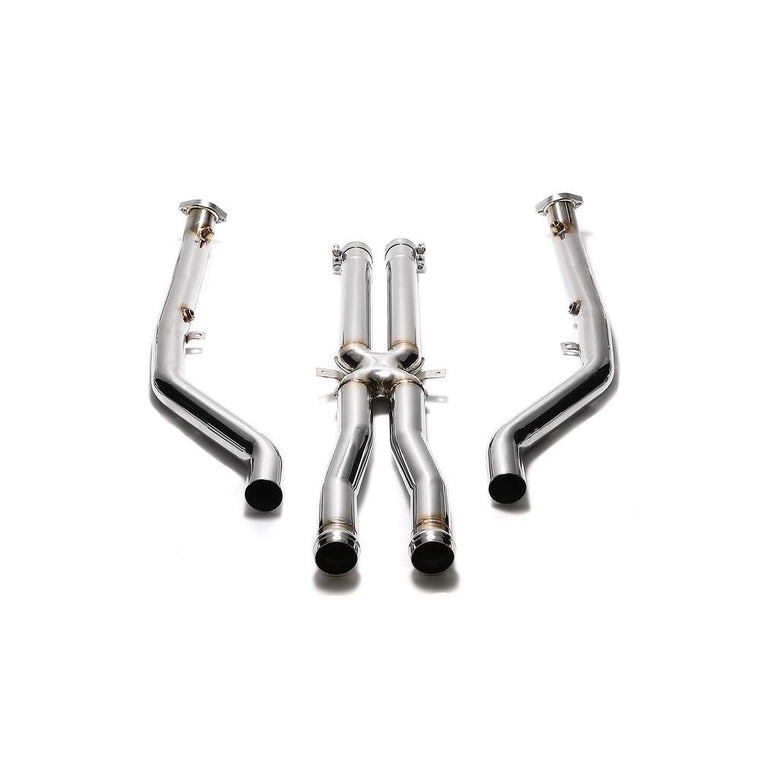 Armytrix High-flow Performance De-catted Front Pipe + X-pipe With 200 Cpsi Catalytic Converters for BMW E90/E92/E93 M3(2007-2013) - BME9M-CD 