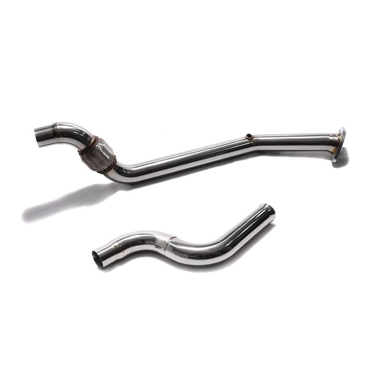 Armytrix High-flow Performance De-catted Pipe With Cat-simulator + Link Pipe (Replaces 1 side of catalytic converter) for Ford Mustang GT Coupe 5.0 V8 MK6 (2015-2017) - FDM65-DD 