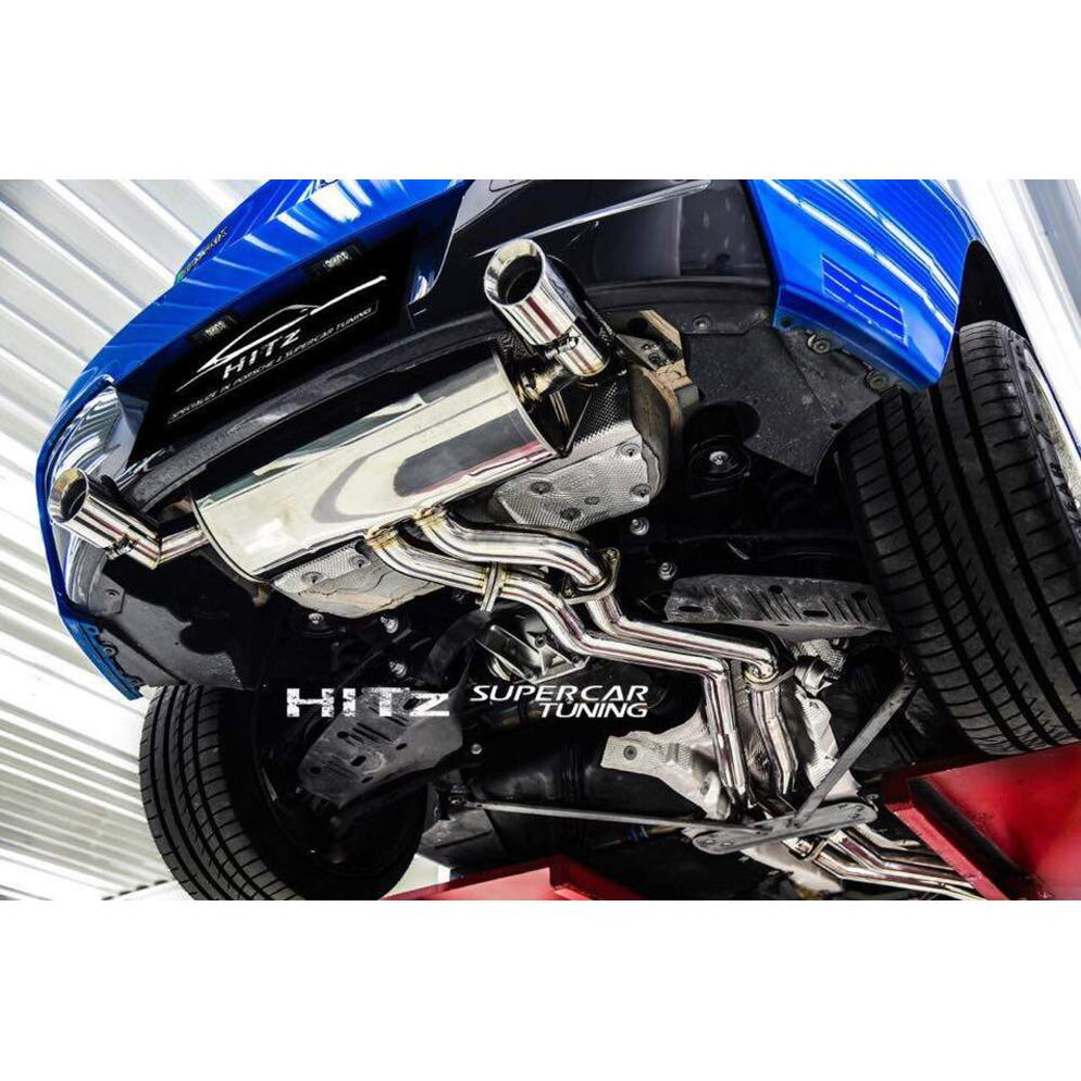 Fi Exhaust Front Pipe + Mid Pipe + Valvetronic Muffler + Quad Silver Tips + Standard Remote - G22/ G23/ G26 420i 2019-Up main image 0