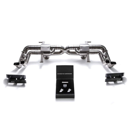 Armytrix X-pipe mufflers + Valvetronic tail pipe section + Wireless remote control kits + Dual Carbon tips for Audi R8 MKII V10 Plus 5.2 FSI Coupe/Spyder (2016-2018) - AUR13-DC22 