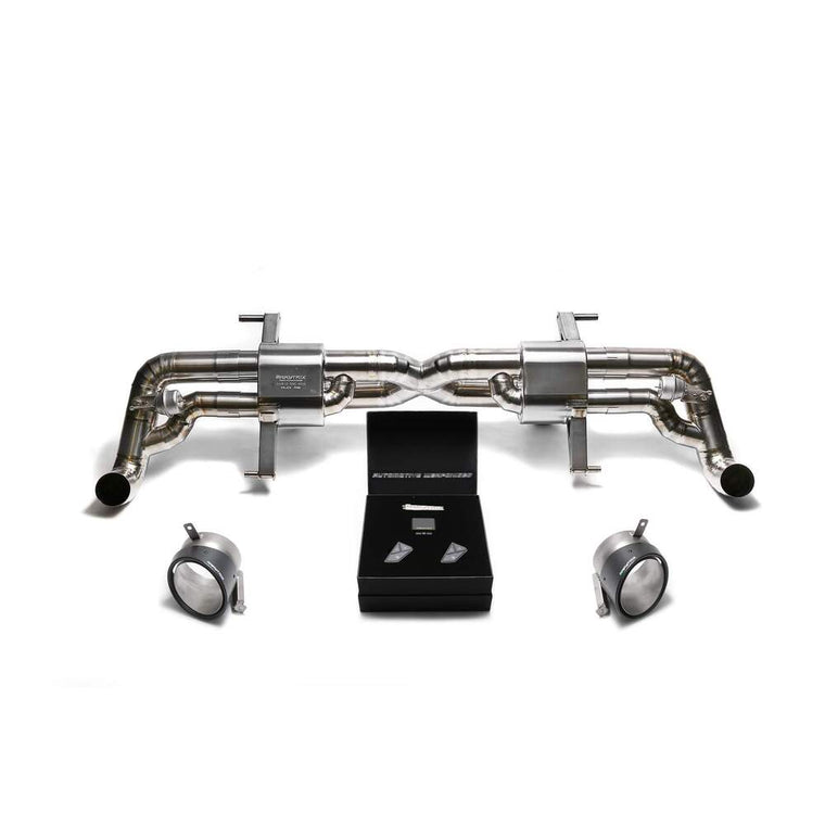 Audi R8 MKI Facelift V8 4.2 FSI Coupe/Spider (2013-2015) - X-pipe mufflers + Valved tail pipe section + Wireless remote control kits + Dual Carbon tips (Stainless steel with Carbon) - Armytrix Exhausts