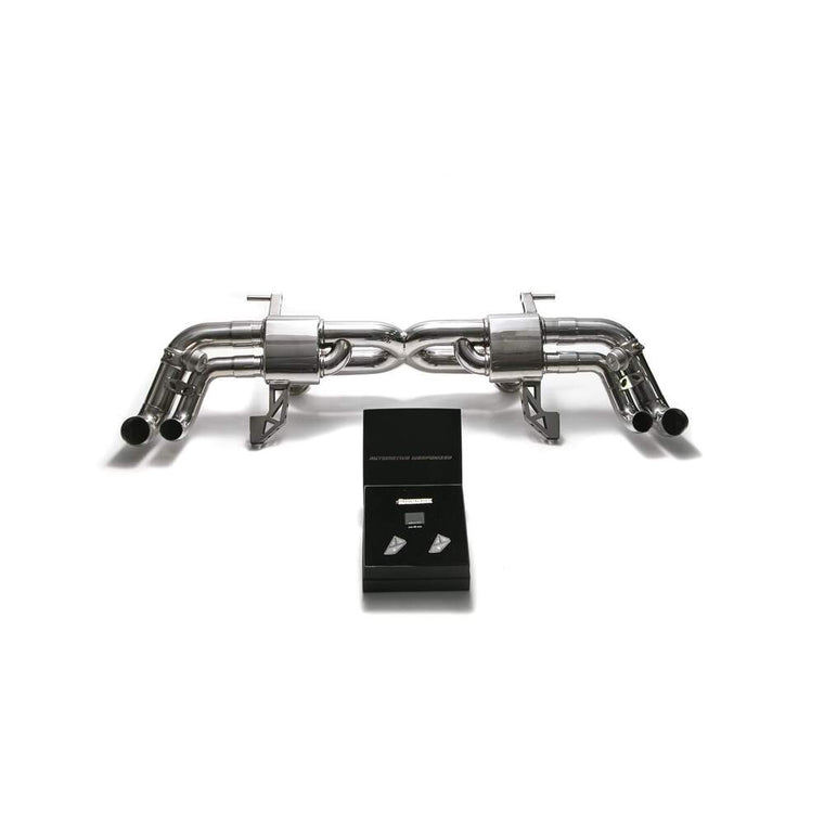 Armytrix X-pipe mufflers + Valvetronic tail pipe section + Wireless remote control kits for Audi R8 MKI V8 4.2 FSI Coupe/Spider (2007-2012) - AUR81S-C 