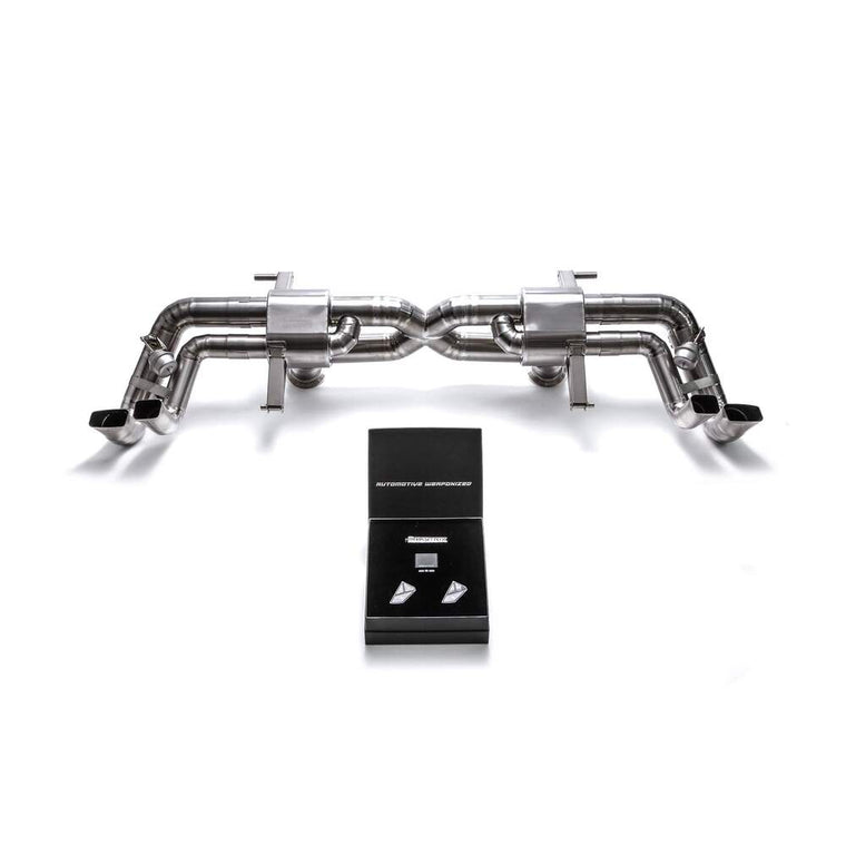 Armytrix X-pipe mufflers + Valvetronic tail pipe section + Wireless remotecontrol kits for Audi R8 MKII V10 Plus 5.2 FSI Coupe/Spyder (2016-2018) - AUR13-C 