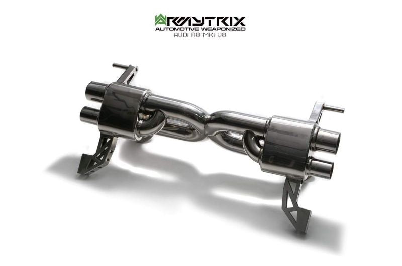 Silencieux Armytrix en acier inoxydable en forme de X + section de tuyau d'échappement Valvetronic + kits de télécommande sans fil pour Audi R8 MKI V8 4.2 FSI Coupé/Spider (2007-2012)