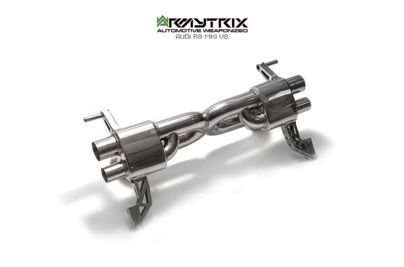 Silencieux Armytrix en acier inoxydable en forme de X + section de tuyau d'échappement Valvetronic + kits de télécommande sans fil pour Audi R8 MKI V8 4.2 FSI Coupé/Spider (2007-2012)