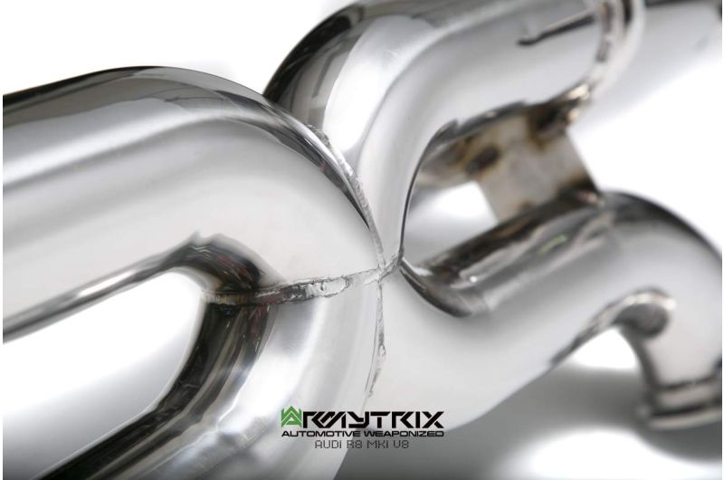 Silencieux Armytrix en acier inoxydable en forme de X + section de tuyau d'échappement Valvetronic + kits de télécommande sans fil pour Audi R8 MKI V8 4.2 FSI Coupé/Spider (2007-2012)