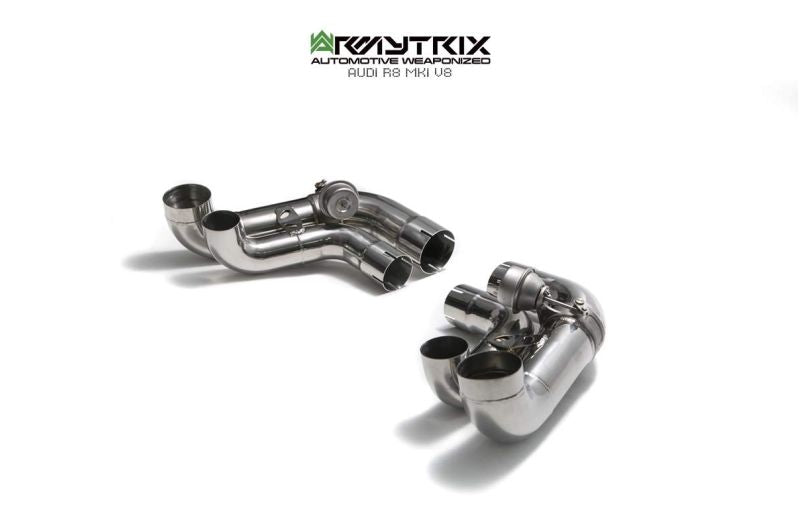 Silencieux Armytrix en acier inoxydable en forme de X + section de tuyau d'échappement Valvetronic + kits de télécommande sans fil pour Audi R8 MKI V8 4.2 FSI Coupé/Spider (2007-2012)