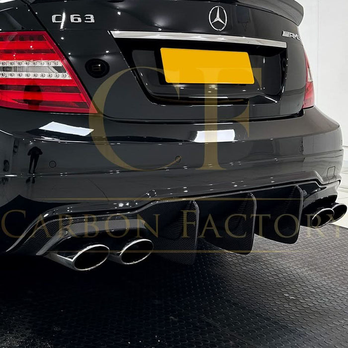 Carbon Fibre Big Fin Rear Diffuser for Mercedes Benz W204 C63 and C Class Facelift 12-14