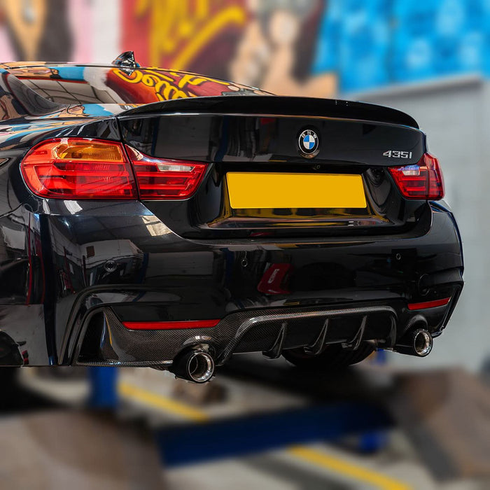 Carbon Fibre Rear Diffuser Dual Exhaust for BMW F32 F33 F36 4 Series 14-20
