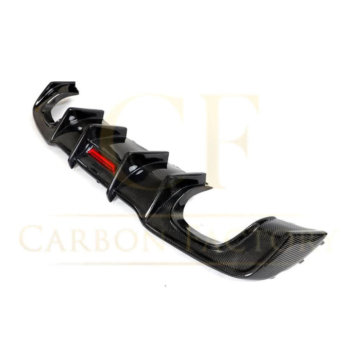 LED Carbon Fibre Rear Diffuser for Audi A3 S Line Hatchback S3 17-19