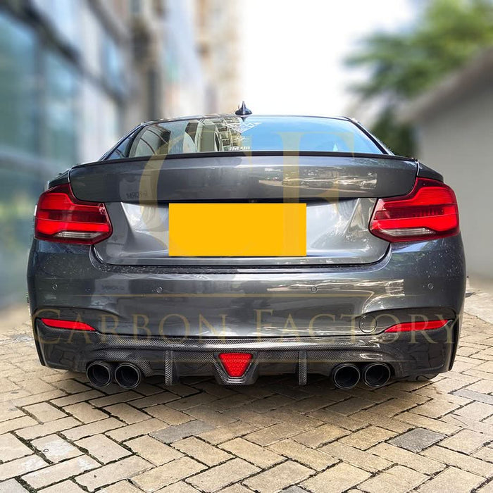 LED Style Carbon Fibre Rear Diffuser for BMW F22 2 Series M Sport 14-21