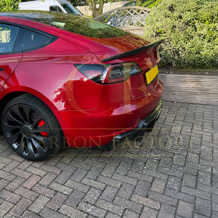 P Style Carbon Fibre Rear Diffuser for Tesla Model 3 16-23