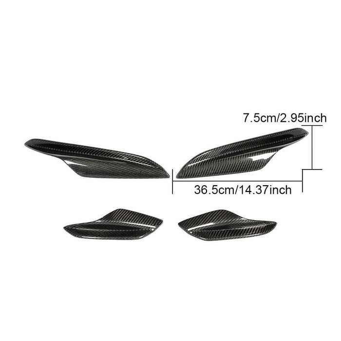 Carbon Fibre Front Bumper Canards 4 Pcs for BMW E90 E92 E93 M3 07-13