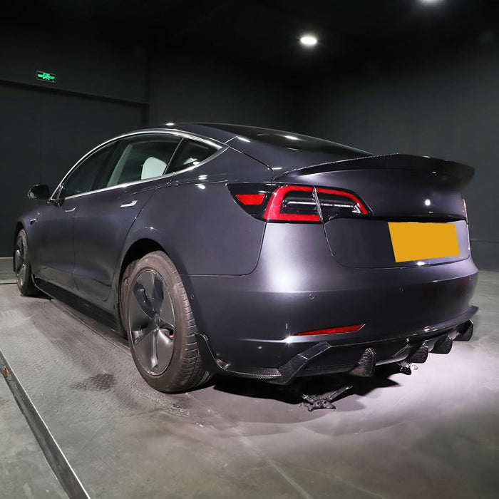 Carbon Fibre Rear Canards for Tesla Model 3 16-23