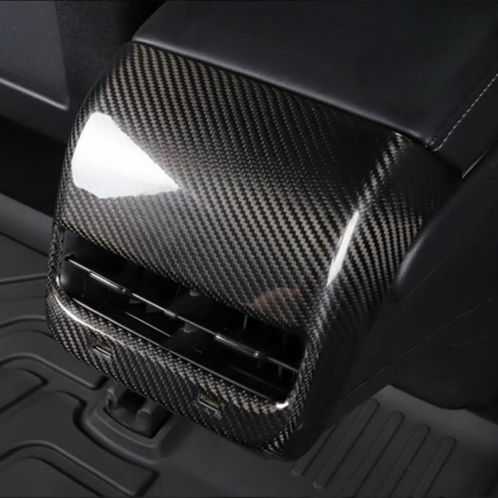 Carbon Fibre Rear Air Conditioning Trim Covers for Tesla Model 3 16-20