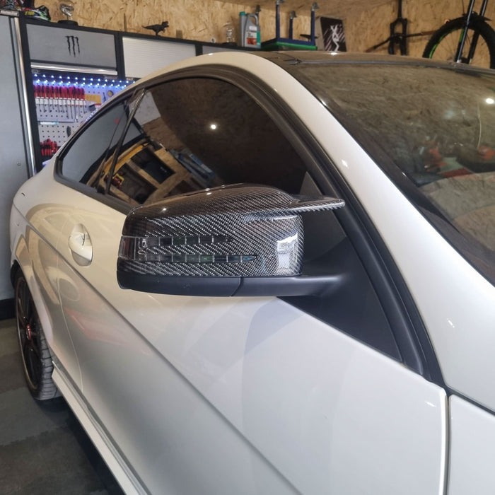 V Style Carbon Fibre Replacement Mirror Covers for Mercedes Benz Universal