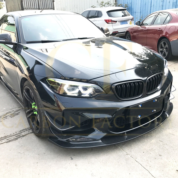 3D Style Carbon Fibre Front Splitter for BMW F87 M2 OG 16-18