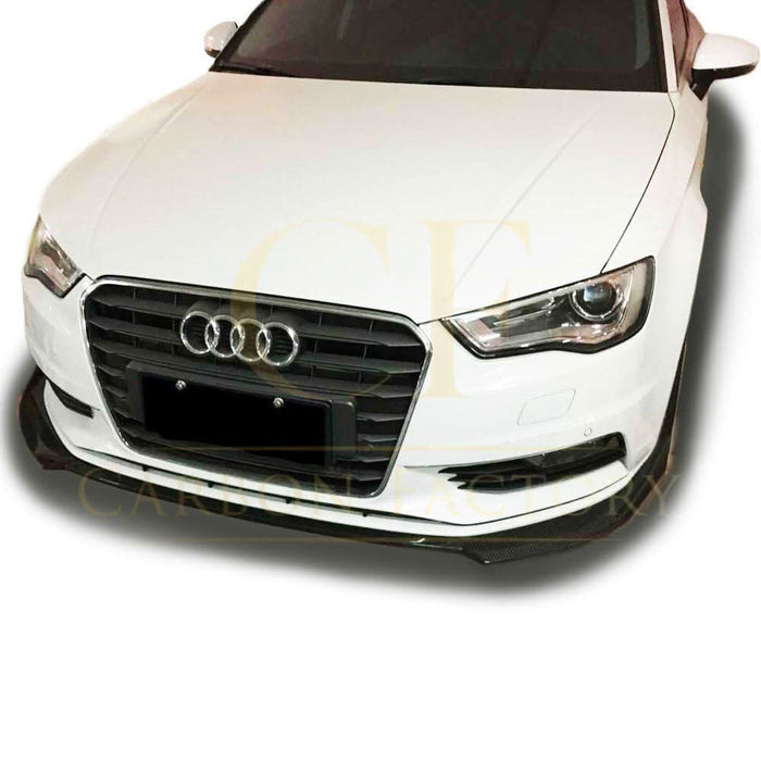 P Style Carbon Fibre Front Splitter for Audi A3 Saloon Non S Line 13-15