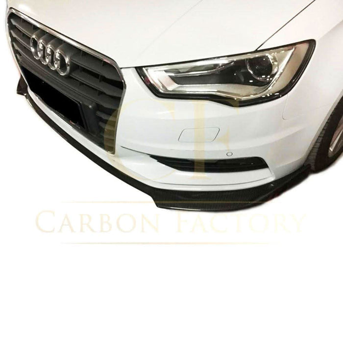 P Style Carbon Fibre Front Splitter for Audi A3 Saloon Non S Line 13-15