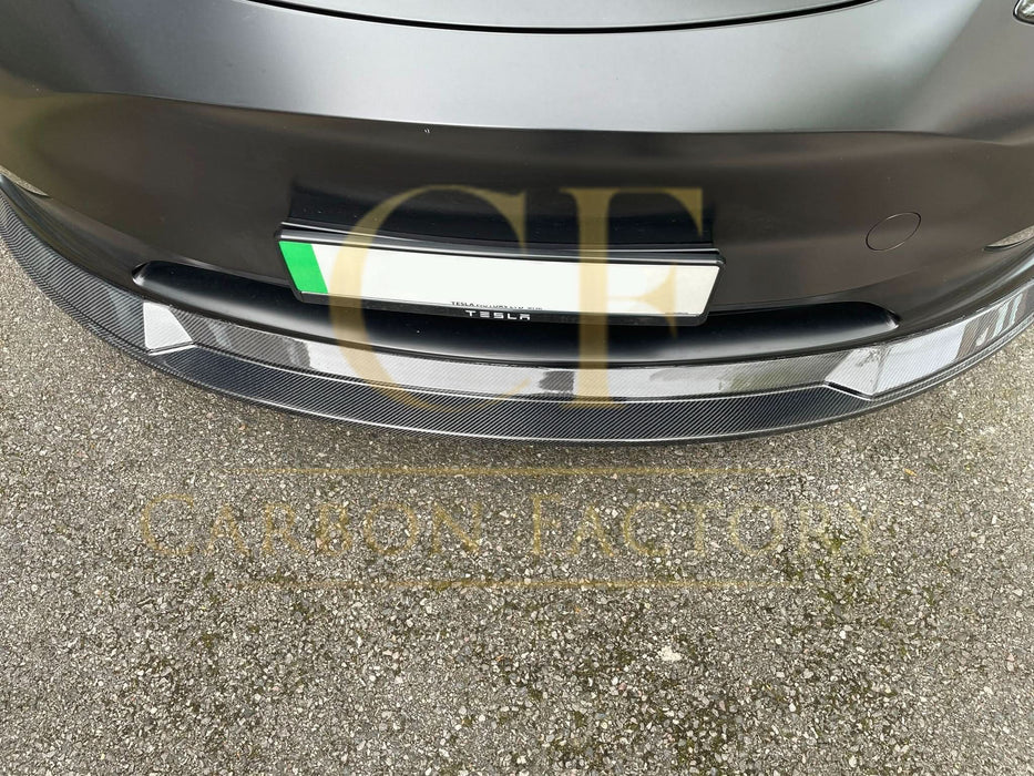 P Style Carbon Fibre Front Splitter for Tesla Model Y 19-23