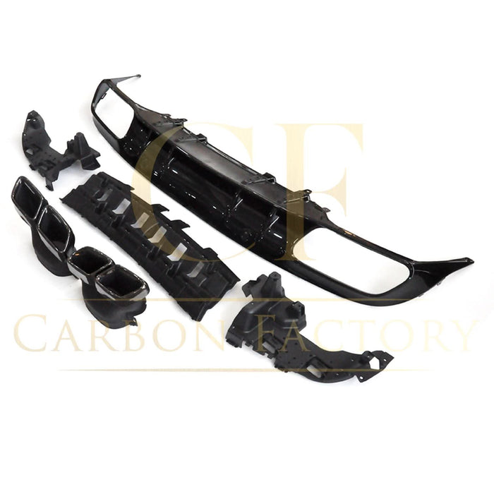 A Style Gloss Black Rear Diffuser & Exhaust Tips for Mercedes Benz W205 C Class & C63 Saloon & Estate 15-21
