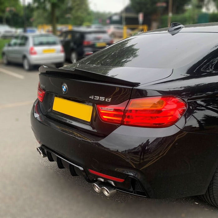 Gloss Black Rear Diffuser Quad Exhaust for BMW F32 F33 F36 4 Series 14-20