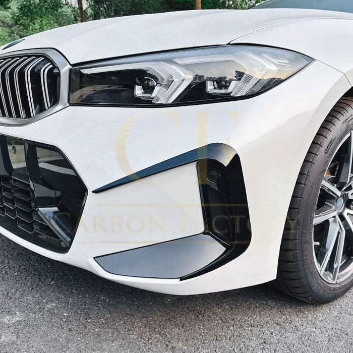 Gloss Black Front Bumper Trims for BMW 3 Series G20 G21 LCI 23-25