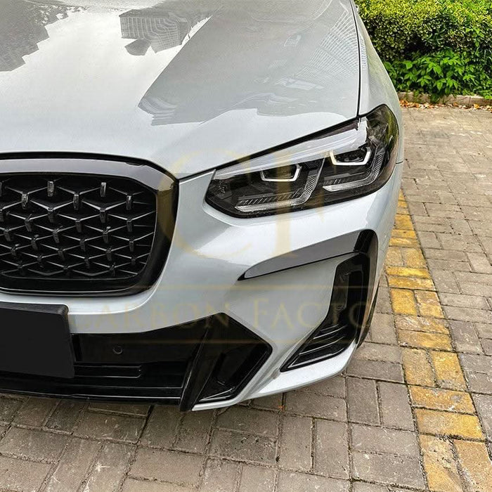Gloss Black Front Canards for BMW G01 X3 G02 X4 LCI 22-24