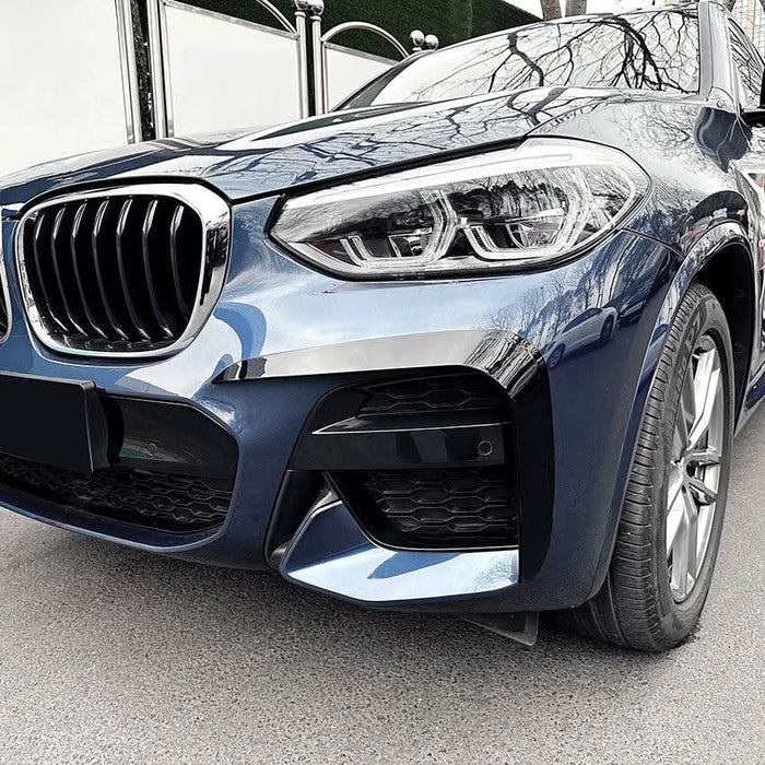 Gloss Black Front Canards for BMW G01 X3 G02 X4 Pre-LCI 18-21