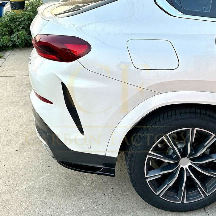 Gloss Black Rear Bumper Spats for BMW G06 X6 Pre-LCI 19-22