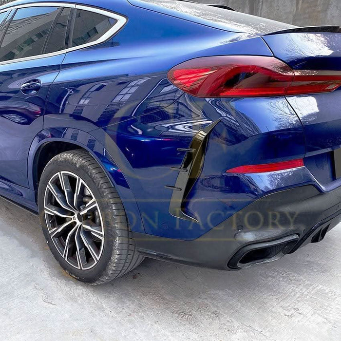 Gloss Black Rear Bumper Trims for BMW G06 X6 Pre-LCI 19-22