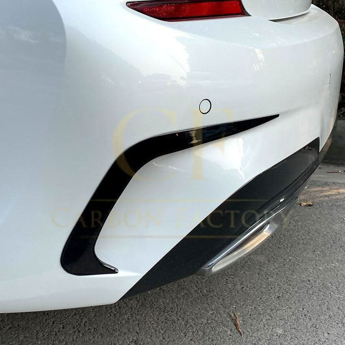 MP Style Gloss Black Rear Bumper Trims for BMW 3 Series G20 Pre-LCI 19-22