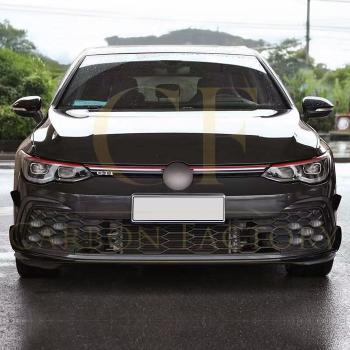RZ Style Gloss Black Front Bumper Trims for VW Golf MK8 GTI / R-LINE 21-23