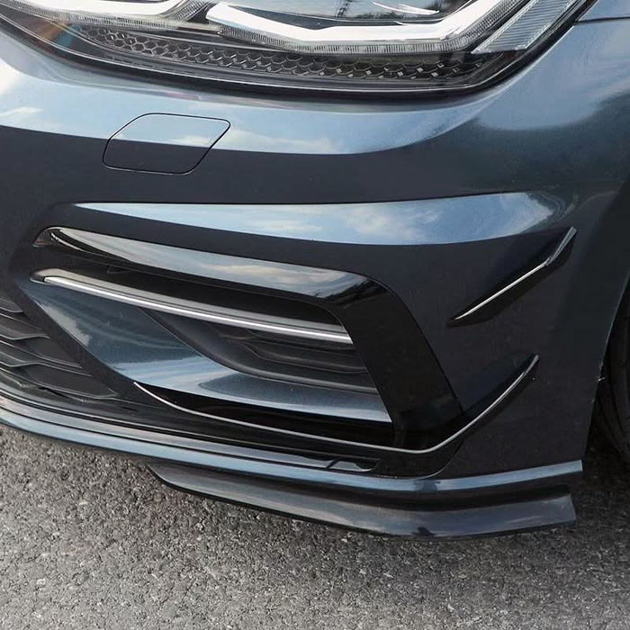 RZ Style Gloss Black Front Canards for VW Golf MK7.5 R-LINE / R 17-20
