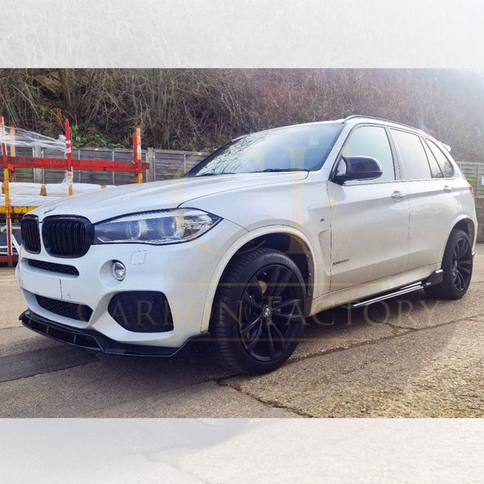 Carbon Factory Style Gloss Black Body Kit Splitter Diffuser Side Skirts Spoiler for BMW F15 X5 13-18