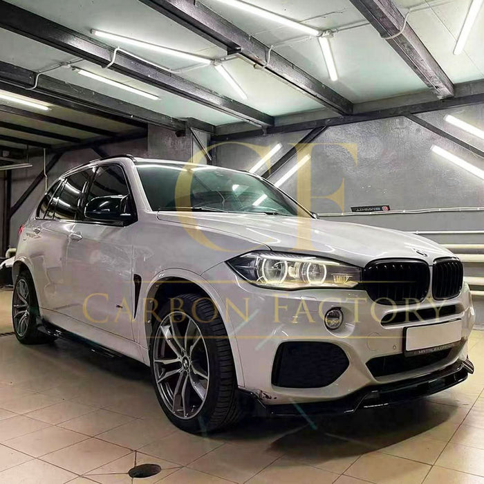 Carbon Factory Style Gloss Black Body Kit Splitter Diffuser Side Skirts Spoiler for BMW F15 X5 13-18