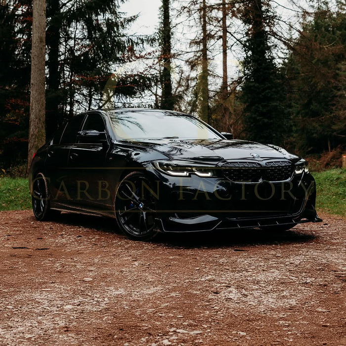 Competition Style Gloss Black Front Splitter for BMW 3 Series G20 G21 Pre-LCI 19-22