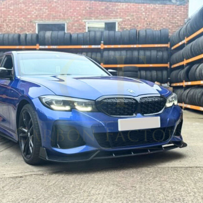 Competition Style Gloss Black Front Splitter for BMW 3 Series G20 G21 Pre-LCI 19-22