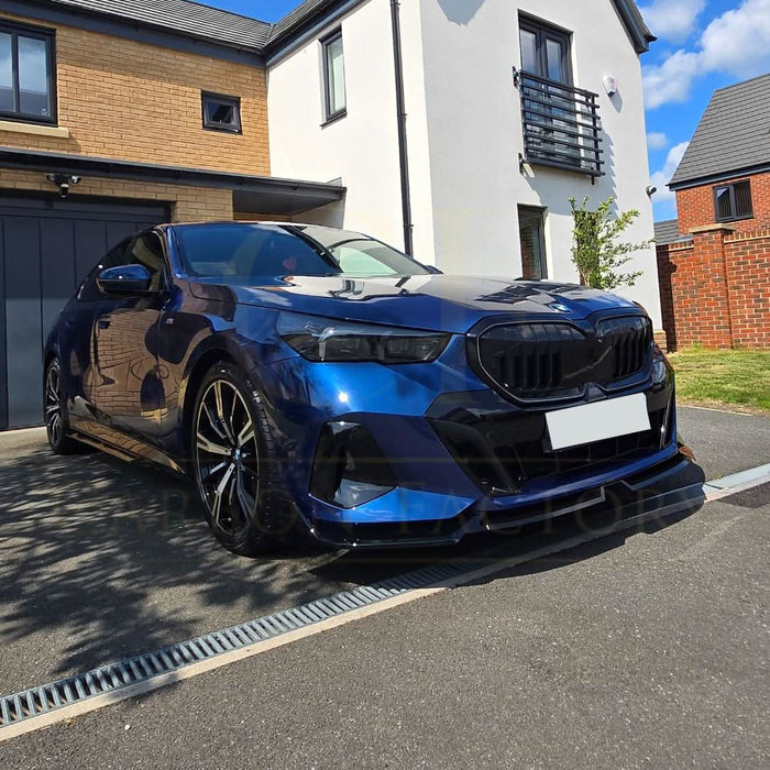 MP Style Gloss Black Front Splitter 4 Pieces for BMW G60 5 Series 24-Present