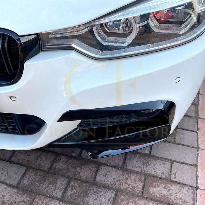 MP Style Gloss Black Front Splitter Upper Pieces for BMW F30 F31 3 Series 12-19