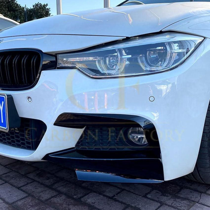 MP Style Gloss Black Front Splitter Upper Pieces for BMW F30 F31 3 Series 12-19